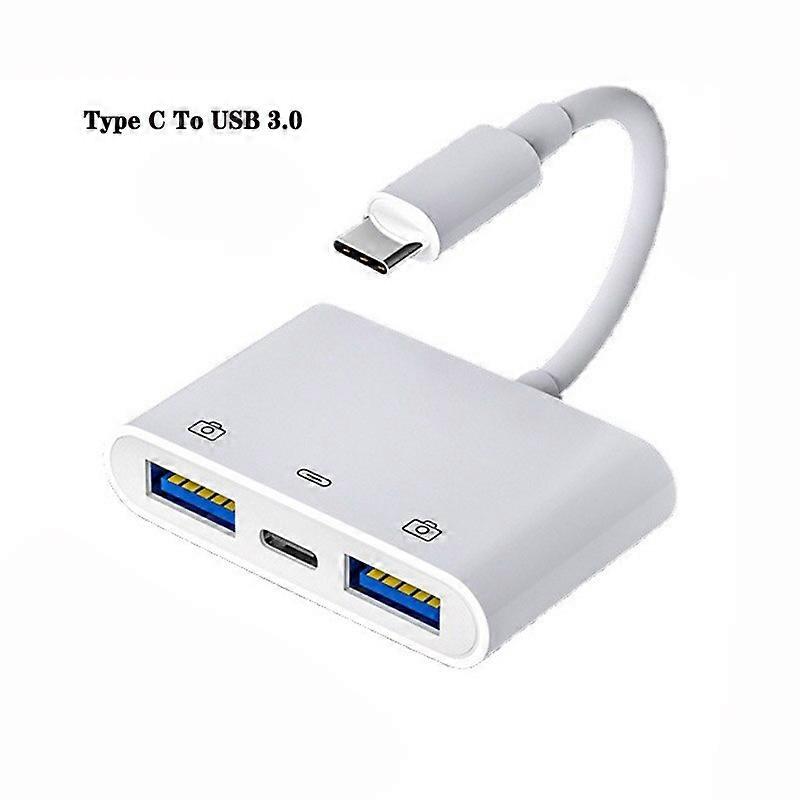 Adapter USB Type-C adapter to USB3.0, 2ports, simultaneous load, OTG converter for mobile phone, keyboard and tablet