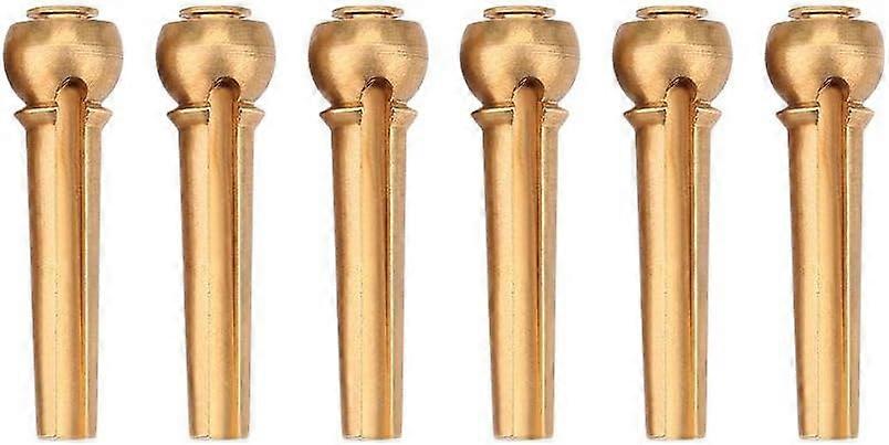 6st gitarrstift mässing akustisk gitarrbrygga ändstift för ukulele, gitarr, bas