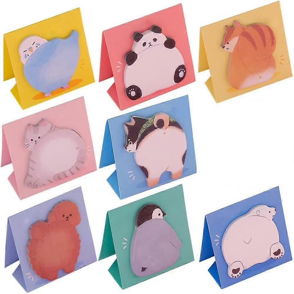 8 Pads 240 Sheets Cute Animals Sticky Notes, Notes Set, Mini Refrigerator Cartoon Message Note, for Children School