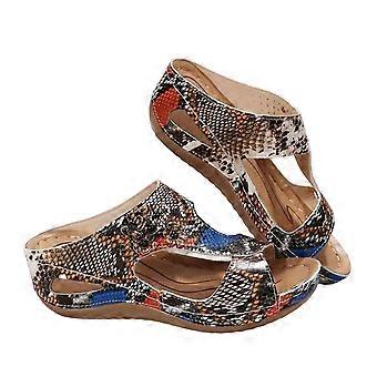 Style ethnique Femme Sandales Confortable Pu Cuir Open Toe Sandales pour le shopping Rencontres Voyage