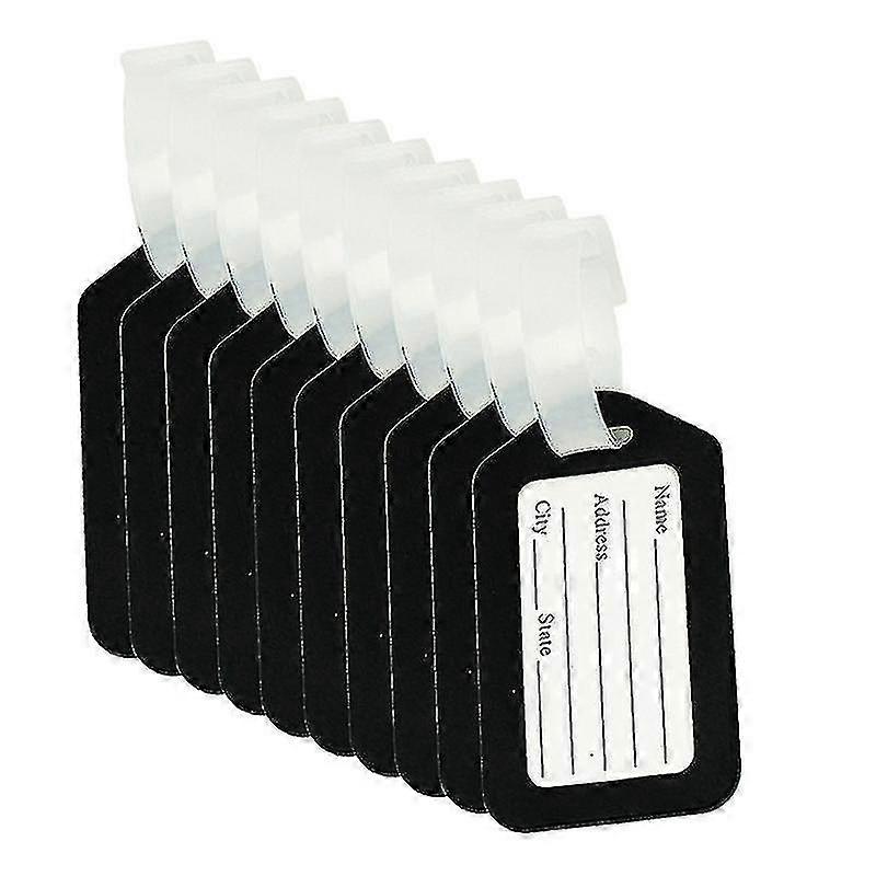 New 10pcs Luggage Tags Suitcase Label Bag Travel Accessories Black