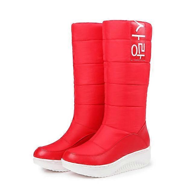 Dámské péřové sněhové boty Dívky Bavlněné boty Jižní Korea Styl Platforma Klíny Boty do půli lýtek Ženské plyšové teplé vnitřní 2024 Móda