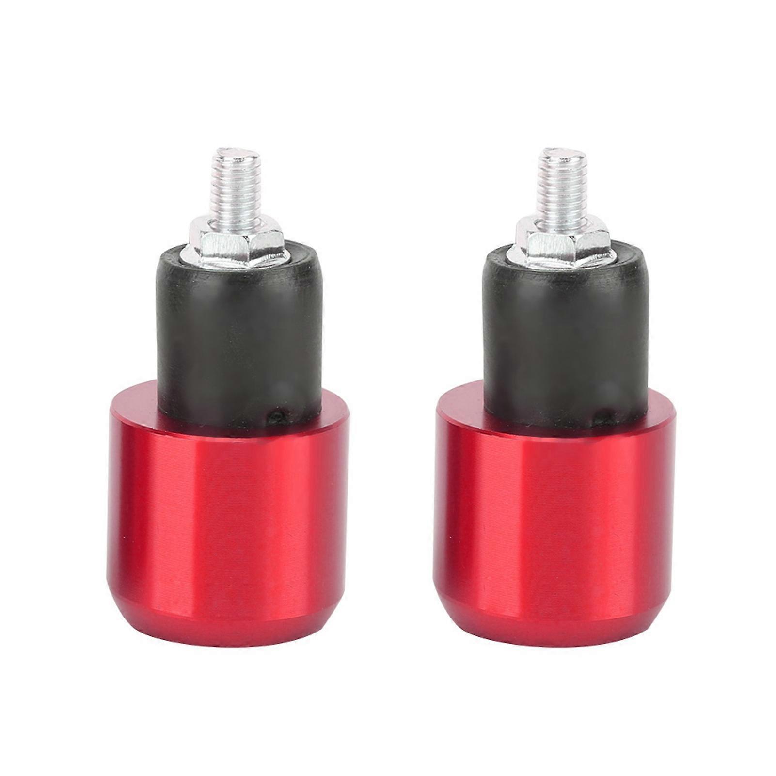 2Pcs Universal 18-22 mm Motorcycle Round Handlebar End Weight Balance Plug (Rosy Red)