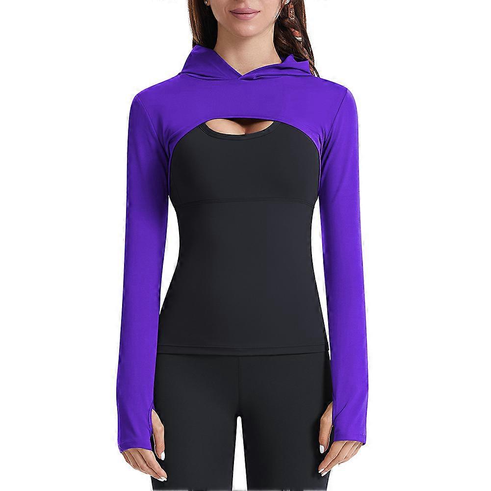 Solid-Color Hooded Sports Shawl Breathable Good Elasticity Clothes For Sport Fitness