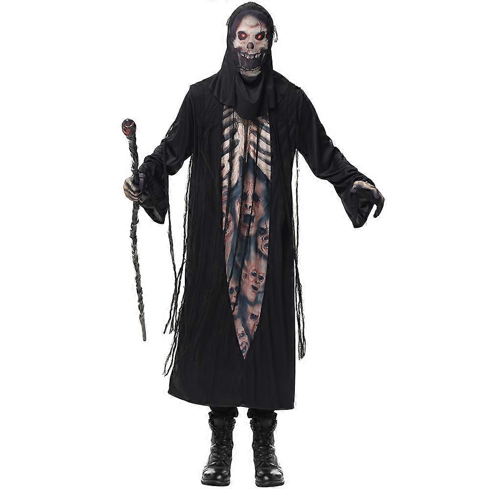 ハロウィンゴーストコスプレコスチュームスケルトンローブカーニバルパーティーコスチューム大人用