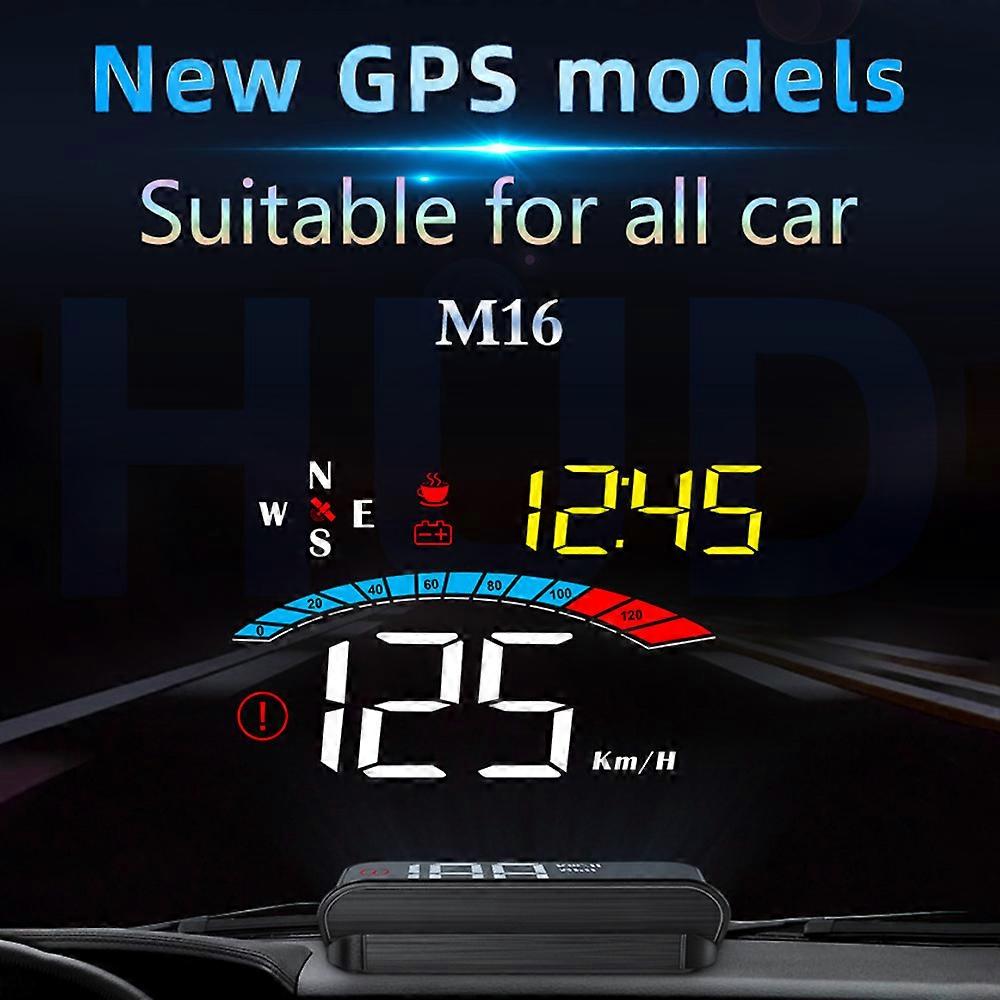 Car HUD Display, GPS Head Up Display Windshield Projector with Speed, Digital Clock, Overspeed Warning, Mileage Measurement, Water Temperature, Direct
