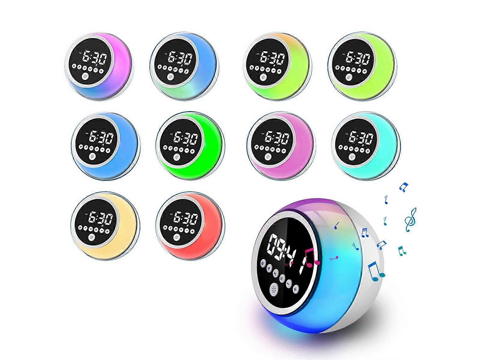 Multi-Function Alarm Clock Bluetooth Speaker LED Night Lights Kids Bedroom