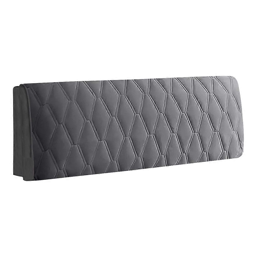 Σκούρο γκρι Zigzag Pattern Κάλυμμα κεφαλαριού κρεβατιού Super μαλακό καπιτονέ βελούδο 100X70cm κεφαλάρια & ποδοσανίδες