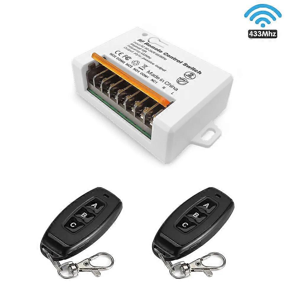 RF 433 Mhz Wireless Remote Control Switch Relay 220v 2 channels Big Receiver and Transmitter for Motor Garage Door Gate Curtain