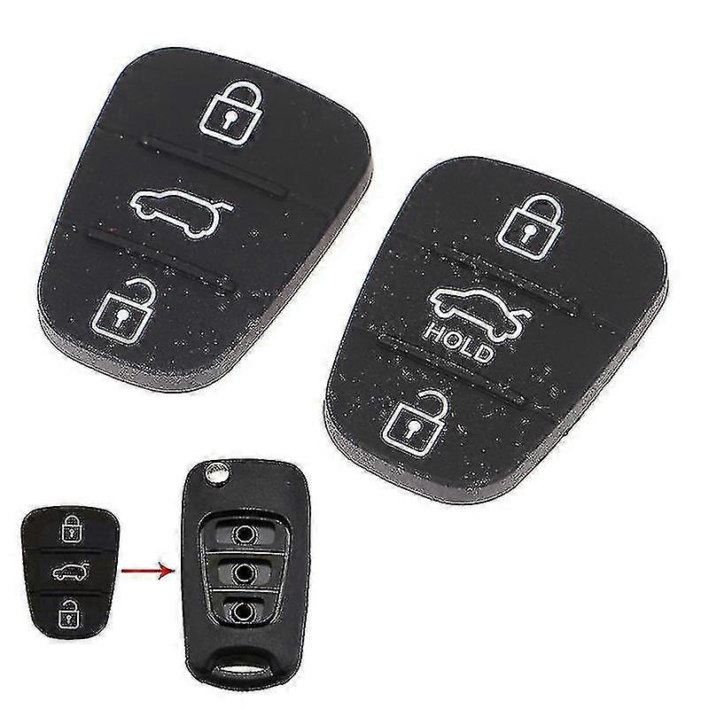 Silicone 3 Button Key Pad Shell Replacement Key For Hyundai Kia Auto Keys Partd