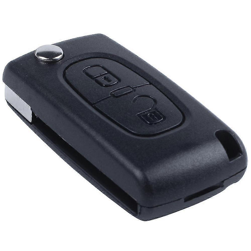 Flip Replacement Remote Car Key Case Shell For C2 C3 C4 C5 C6 C8 2 Buttons Black