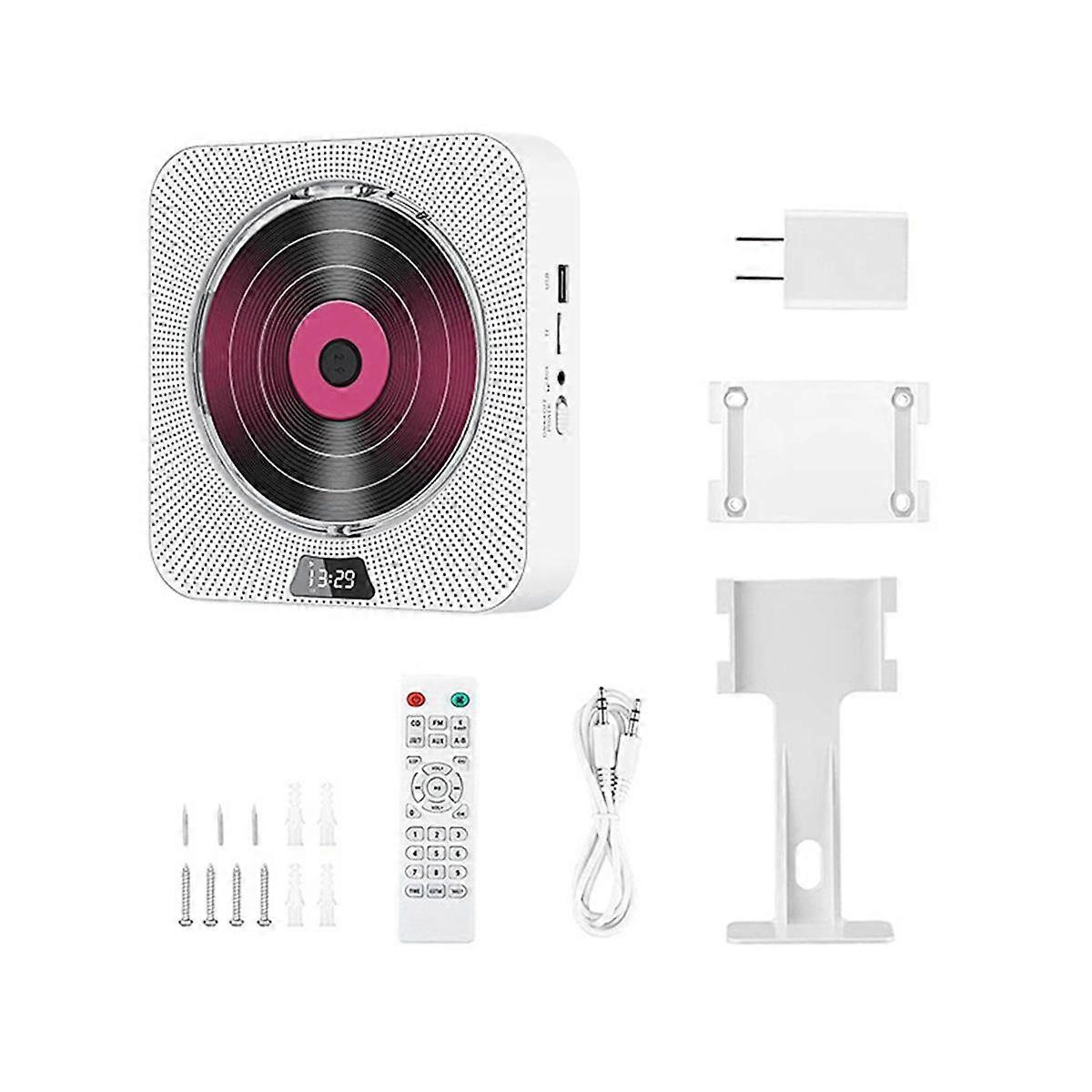 Portable CD Player Bluetooth CD Speaker Digital Display Stereo Speaker Wall Mounted Music Player fo