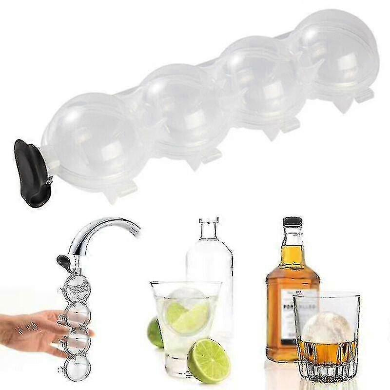 Hmwy-bar Silicone Ice Cube 4ball Maker Mold Sphere Large Tray Whiskey Diy Mould Tools