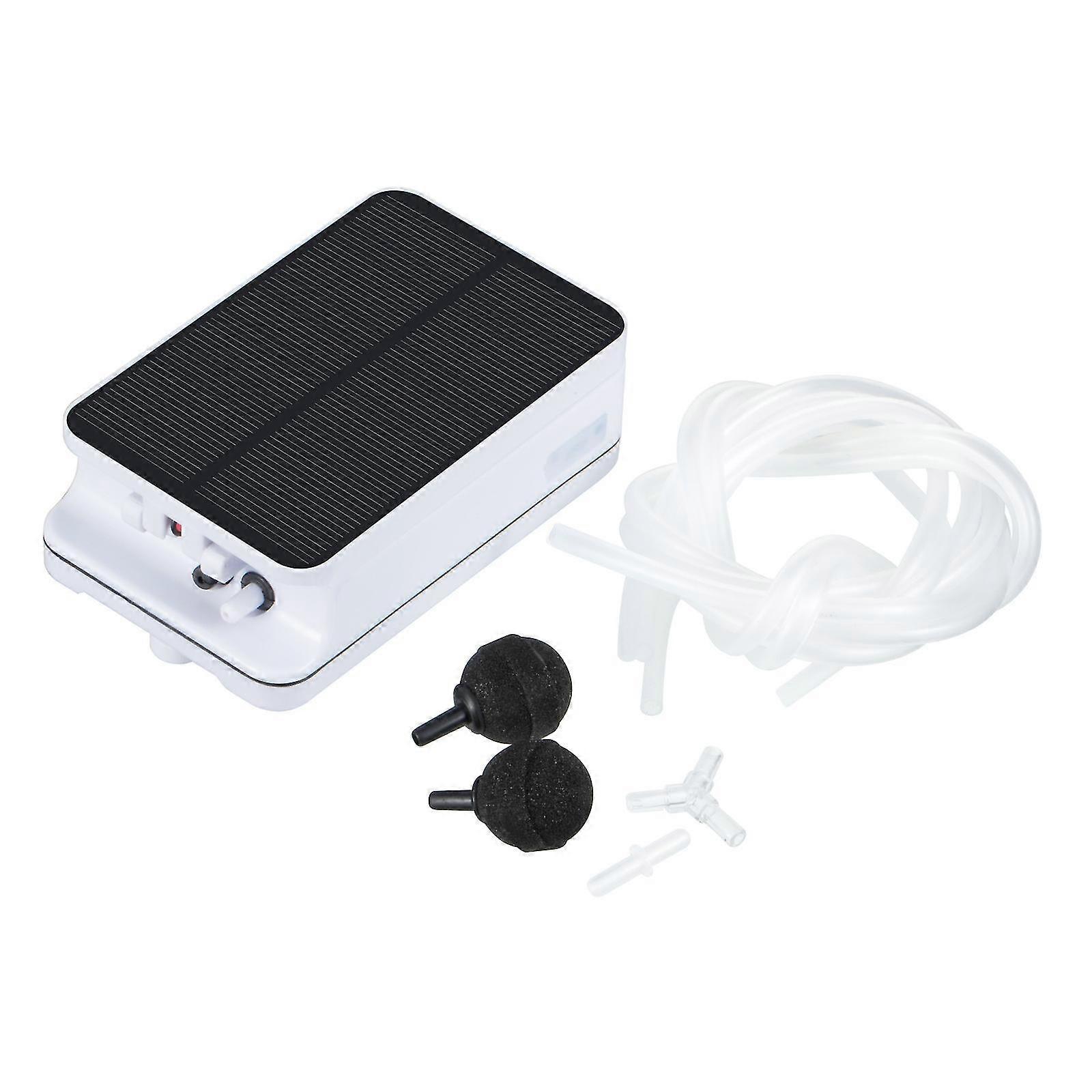 Water Air Pump Oxygen, Solar Powered Waterproof Oxygen Aerator With 100 Degree Foldable Solar Panel Solar Pond Aerator Bubble Oxygenator