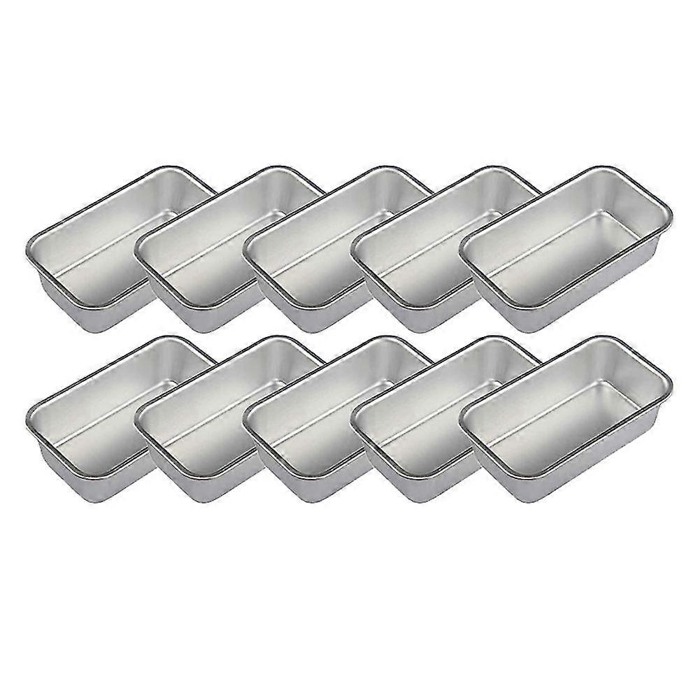 10pcs Aluminum Alloy Loaf Tin Rectangular Non-stick Bread Mould Bread Loaf Pans Baking Tools Kitchen Dining Bar Supplies