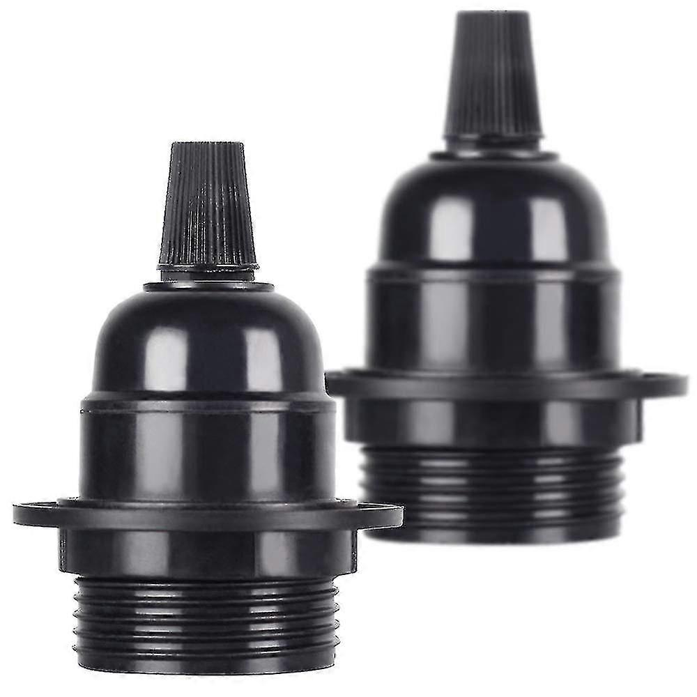 2pack Screw Es E27 Light Bulb Lamp Holder Pendant Socket Black Bakelite
