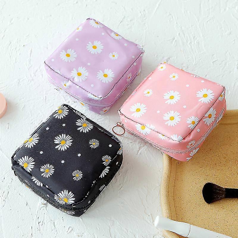 Sanitary Napkin Storage Bag, Portable Storage Organizer For Sanitary Pads Cotton Pads 3pcs