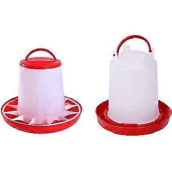 Chick Feed And Water Kit For Poultry Fountains Up To 12 Chicks, Easy To Clean