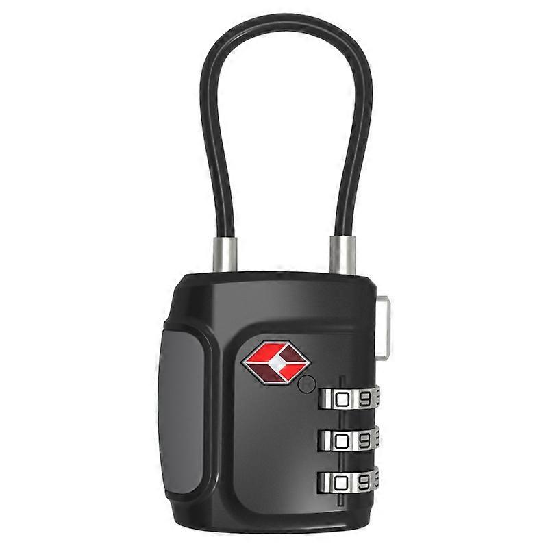 Code Cable Lock for Bicycle, Suitcase, Travel Bag, 3-Digit Combination Padlock, Black