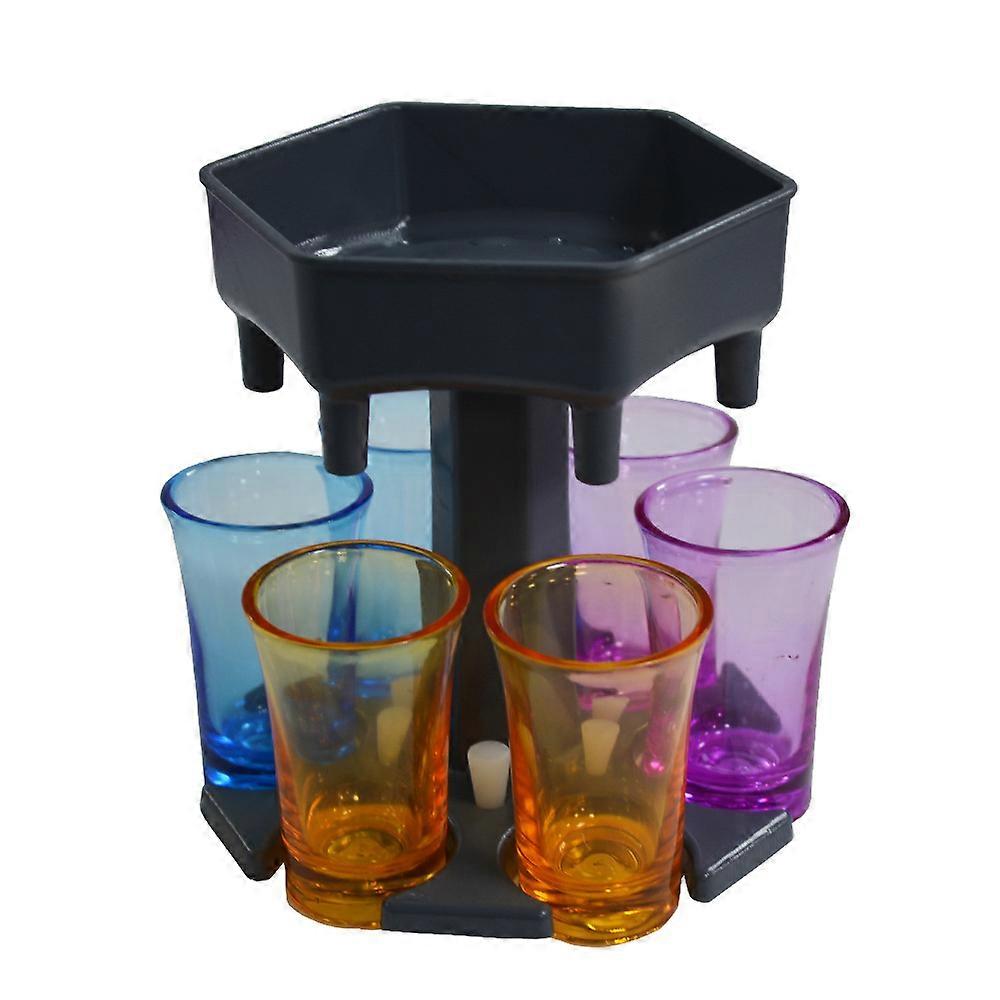 Upgrade - 6 Shot Glass Dispenser and Holder | 6 Ways Shot Glass Dispenser and Carrier for Party (6 cups included)