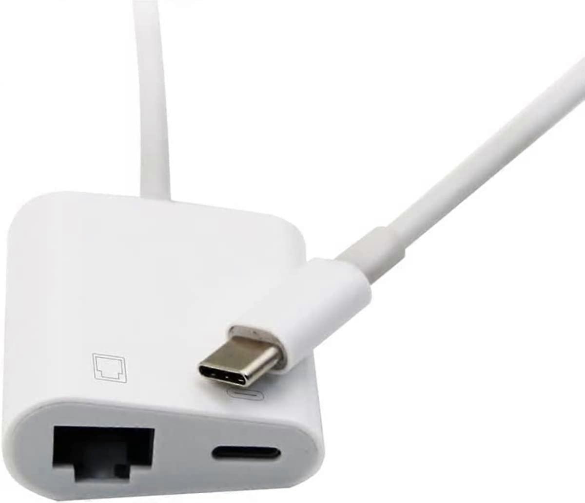 USB C to Ethernet Adapter, USB Type C to Gigabit Ethernet Adapter with Charging Port, Thunderbolt 3 to RJ45 LAN Adapter