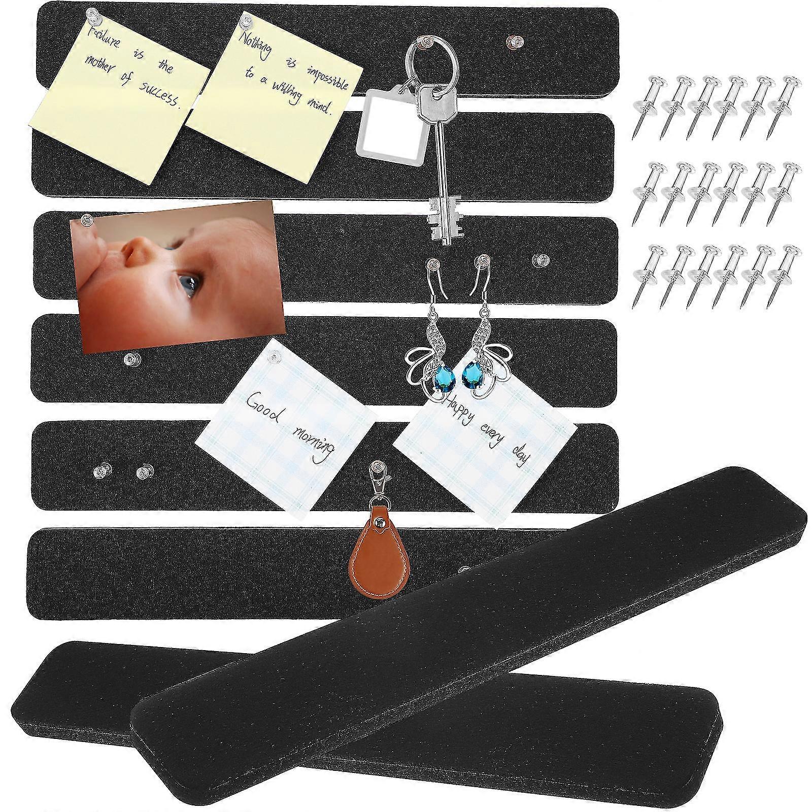 8 Pcs Bulletin Boards Pin Board Strips Felt Message Board Pin Board Display Memo Felt Strips With Push Pins