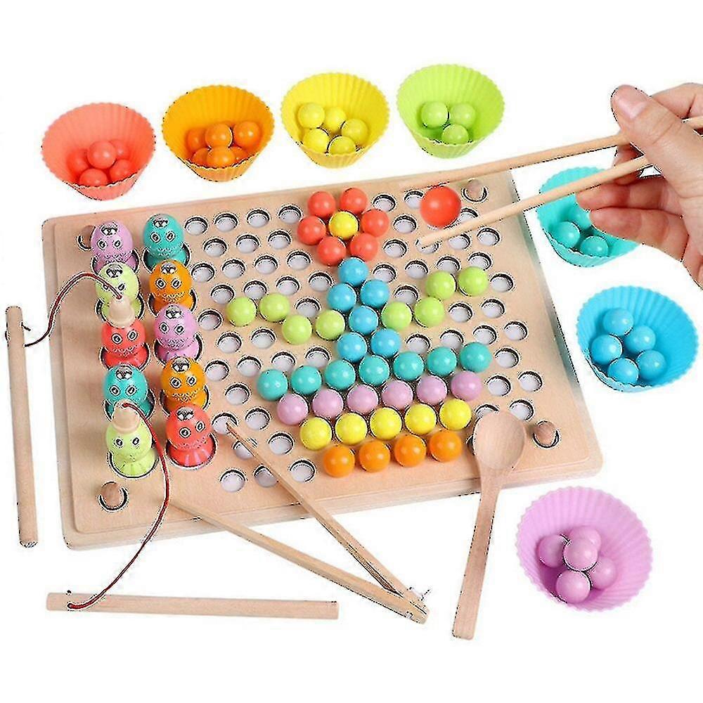 キッズトイズ教育カラーソーティング木製おもちゃ手脳トレーニングクリップ形状