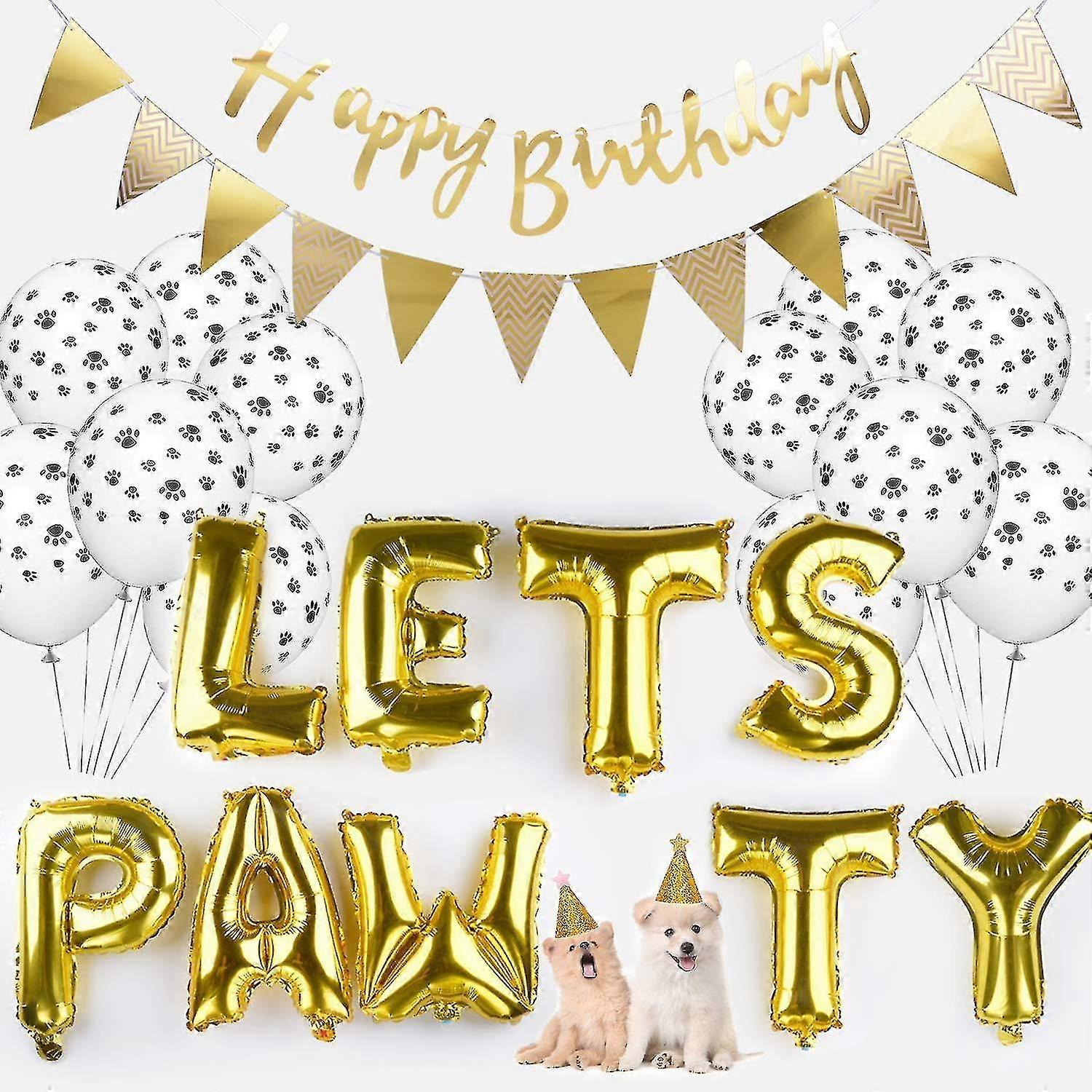 犬の誕生日パーティー用品犬の足プリントバルーン猫の誕生日帽子