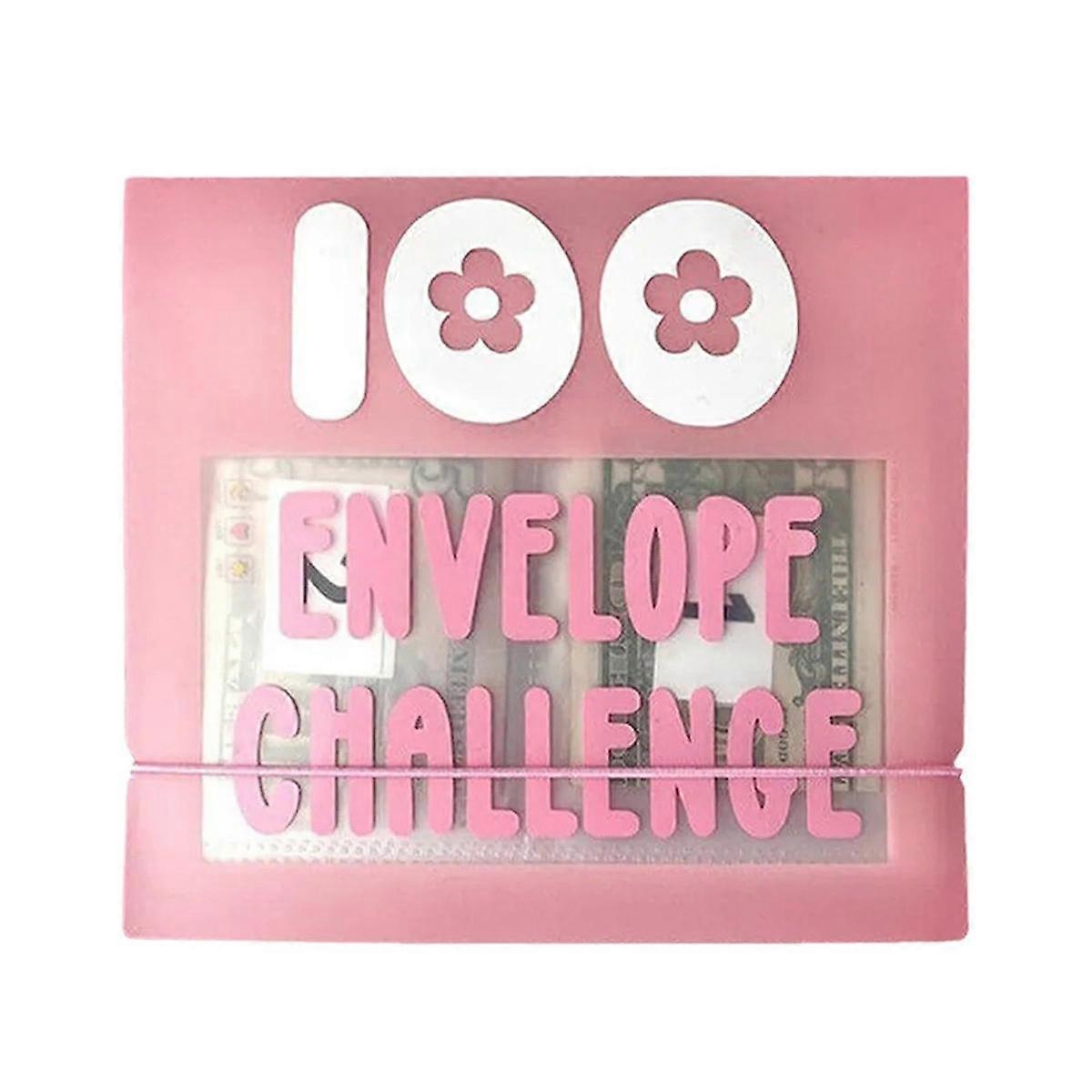 100 Envelopes Binder, Storage Binder for 100 Envelopes Challenge Kit, Gift As Challenge Book,D