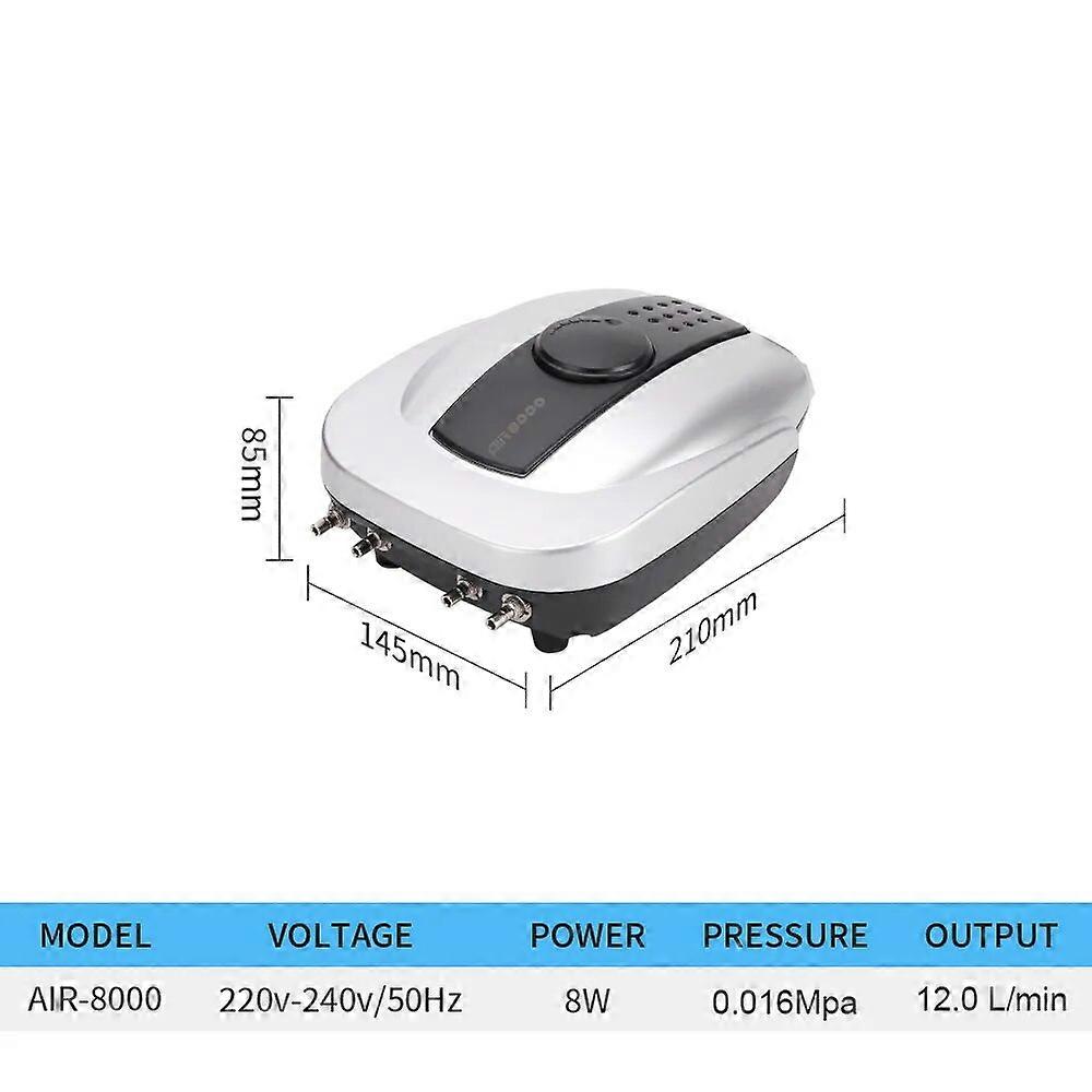 220v-240v Pompe à oxygène d’aquarium Pompe d’aération d’aquarium Pompe à eau silencieuse pour l’élevage de poissons Série 2W/3W/3.5W/4W/8W