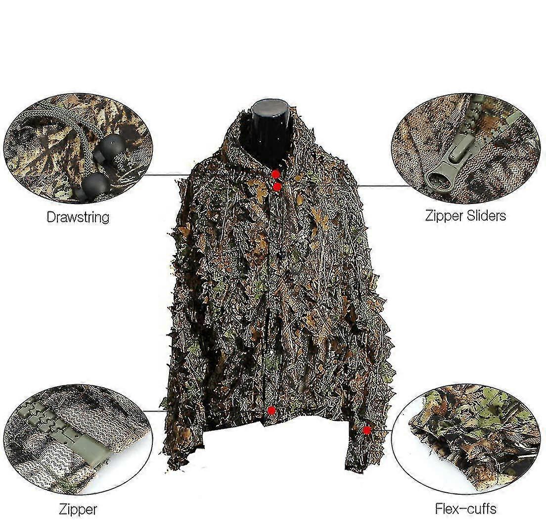 Costume Ghillie Adulte 3D - Camouflage Feuillage Bionique - Armée Jungle Forêt - Neuf
