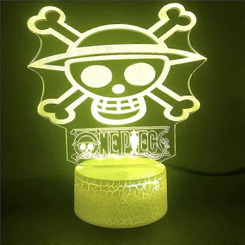 SBSG One Piece Luffy 3D Illusion Night Light Lamp Smart Touch, RGB Effect USB Cable Powered Creative 3D Japanese Anime Lamp