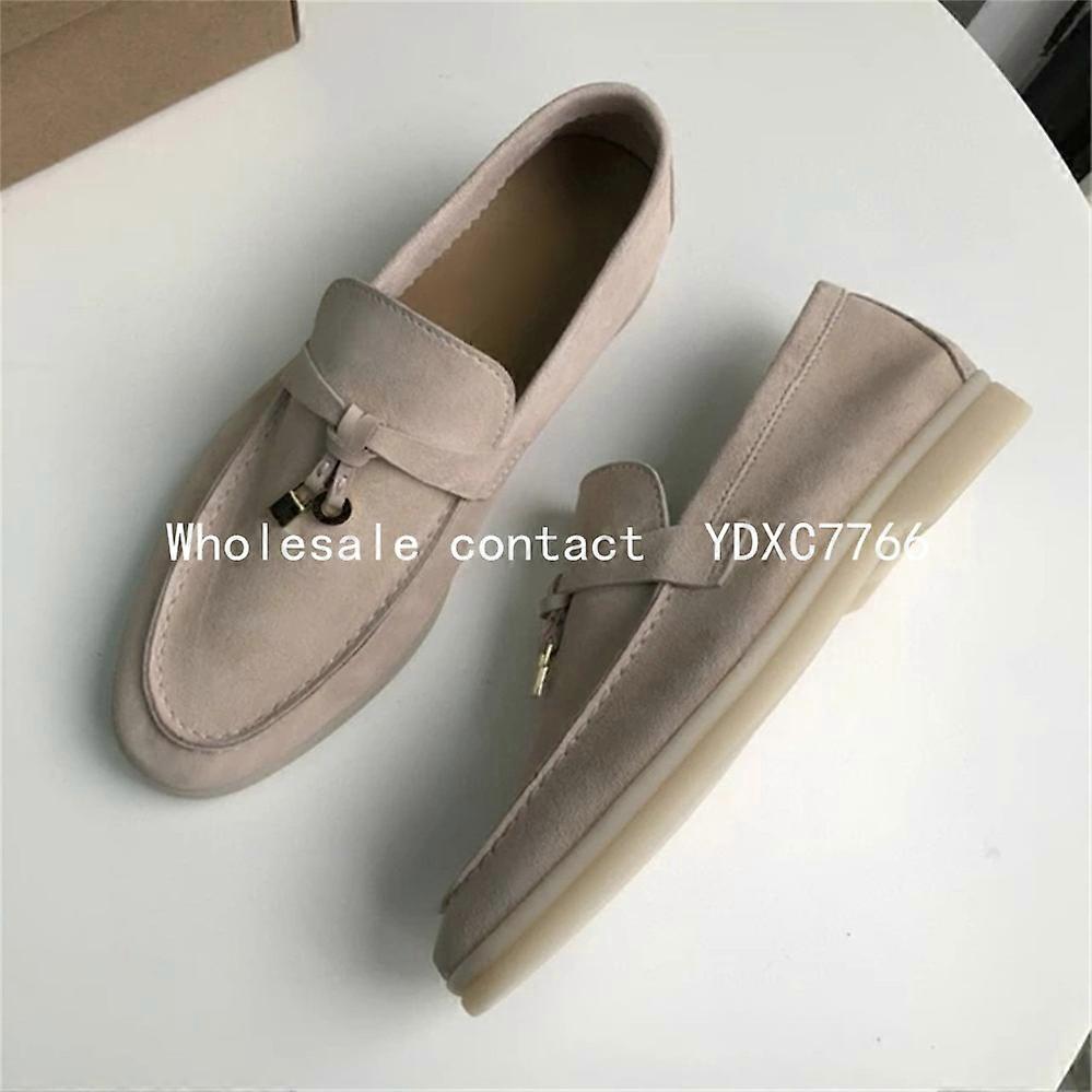 Skinn dame loafers Lazy flats mokkasiner flate sko vår og høst ny sommer walking menns kjøring Joggesko casual sko