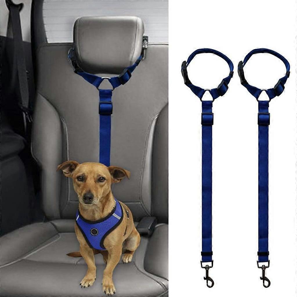 Car Dog Safety Belt [Pack of 2],  Adjustable Nylon Safety Harness for Dogs/Cats, 19-27 inches