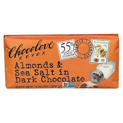 Chocolove Dark Chocolate Bar Almonds And Sea Salt ,1.3 Oz(Case Of 12)