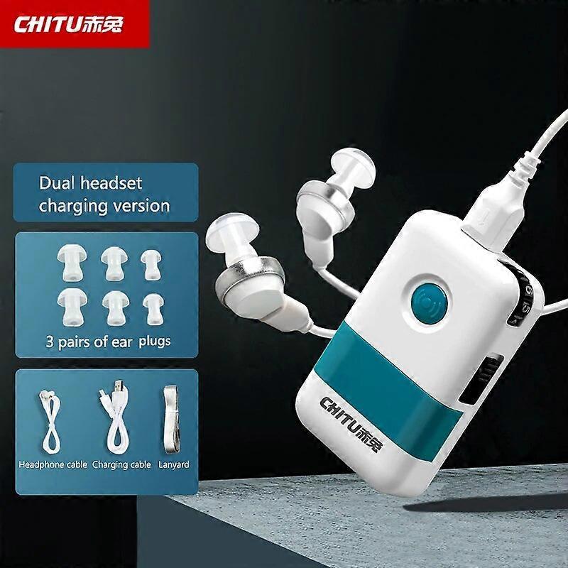 Wired Hearing Aid Rechargeable High Power Earphone Amplifier BTE for the Elderly with Severe Deafness