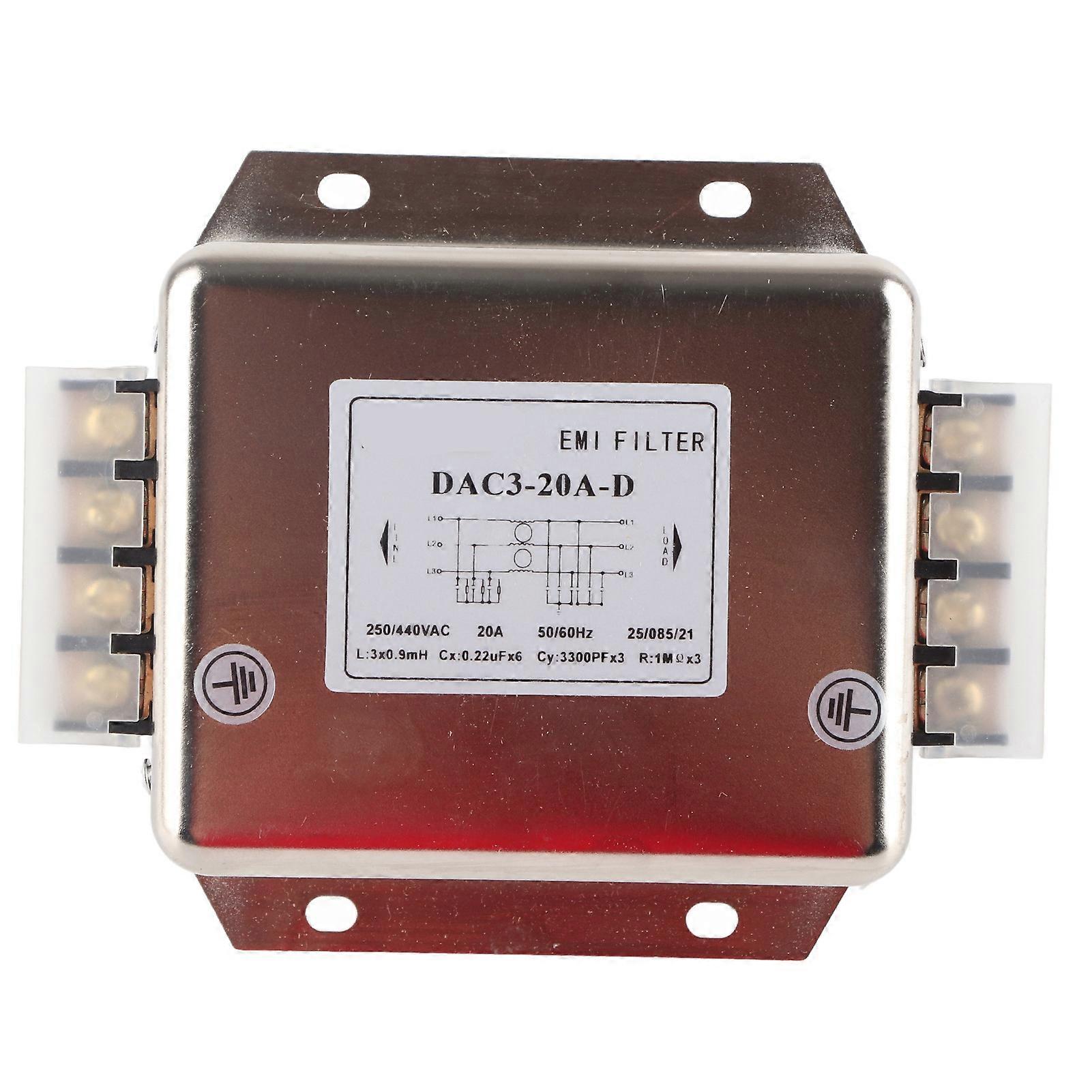 3-faset terminalfilter 3-leder til elektriske komponenter AC250 / 440V 50 / 60Hz