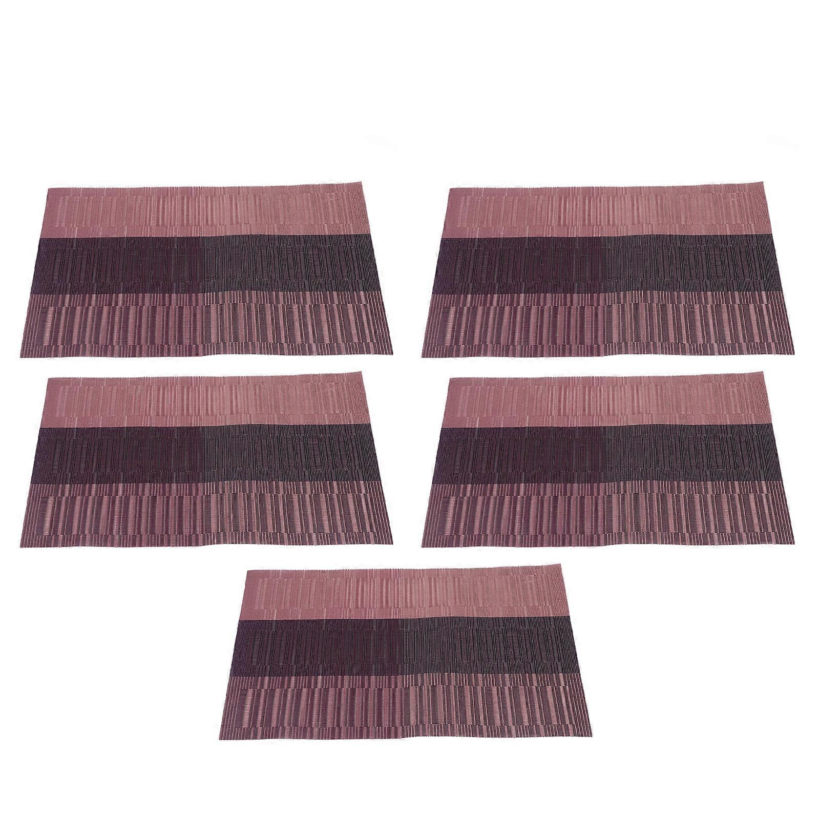 Red PVC Placemat Set of 5 Washable Rectangular Dining Table Coasters