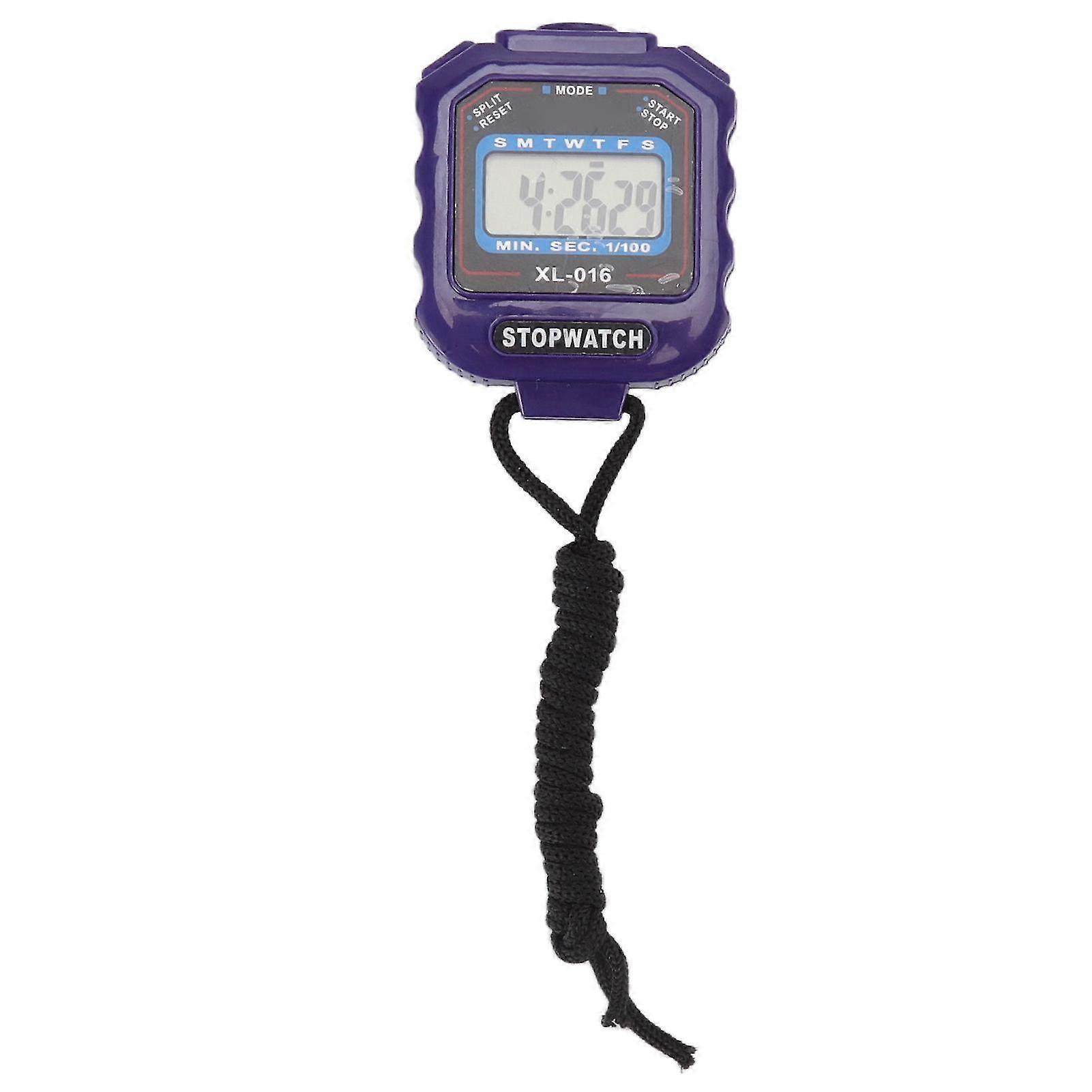 Sports Stopwatch Timer with 2 Display and AG13 Button Battery - Blue