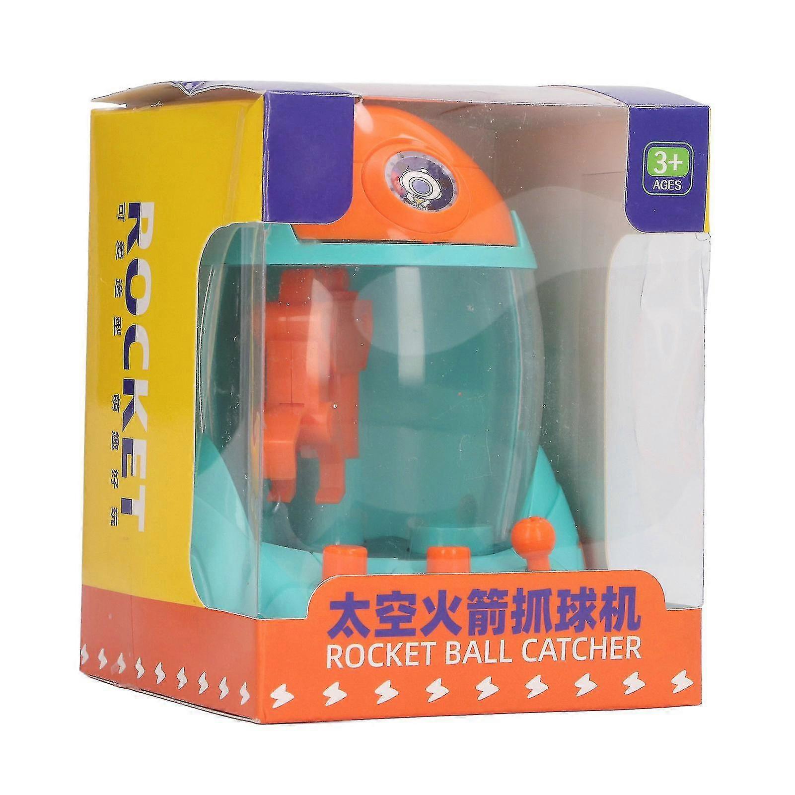 Portable Mini Space Claw Machine for Children - Colorful Tabletop Blue Rocket Design