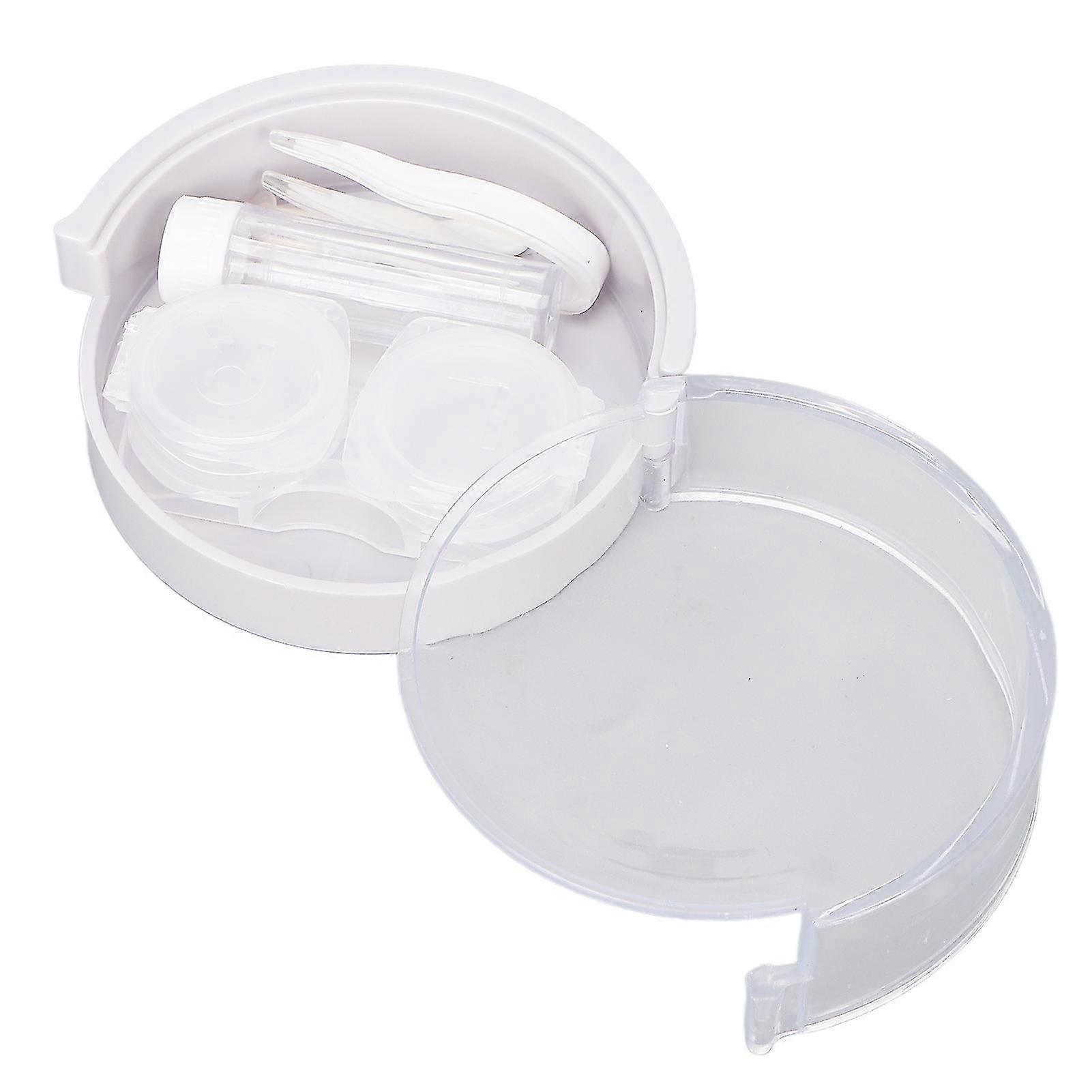 Portable Contact Lens Travel Case Kit with Care Solution Bottle, Remover Stick, Tweezers, and Box
