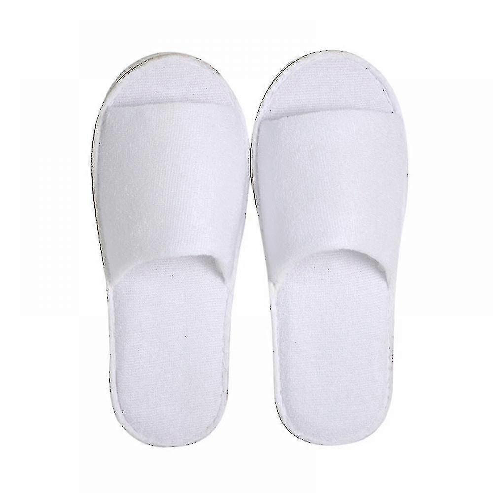 Lot de 10 paires de chaussons de spa blancs à bout ouvert, adaptés à la plupart des hommes et des femmes.