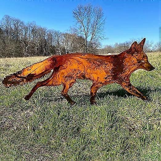 ديكور حديقة الثعلب المعدني مع حصص ، زخرفة حديقة المكونات في الهواء الطلق من فوكس الحديد ، إدراج ديكور حديقة مجوف