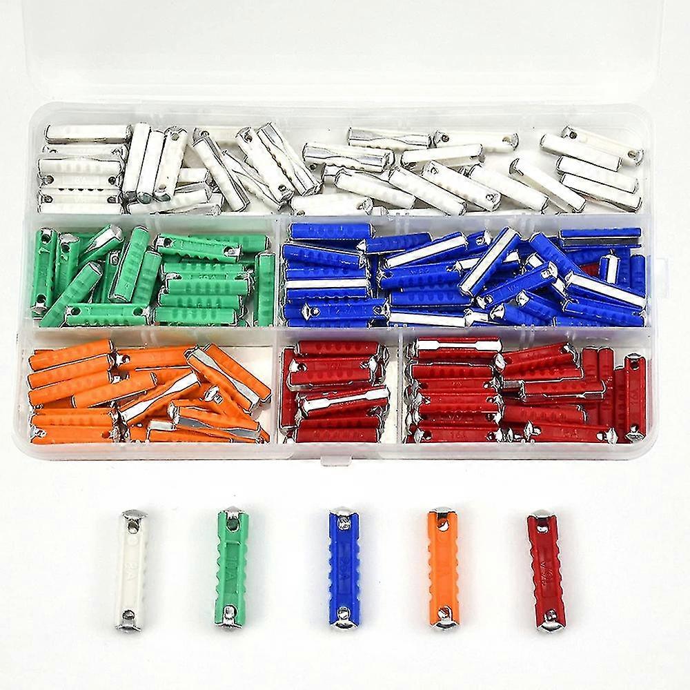 200 Pieces Torpedo Fuse, Multicolor Torpedo Shaped Car Fuses Assortment Kit Amp 5a, 8a, 10a, 16a, 25a, Compatible With European Old Style Cars