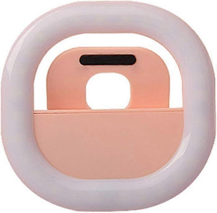 LED Selfie Ring Light Lighting Ring Αναβοσβήνει (Χρώμα: Ροζ)