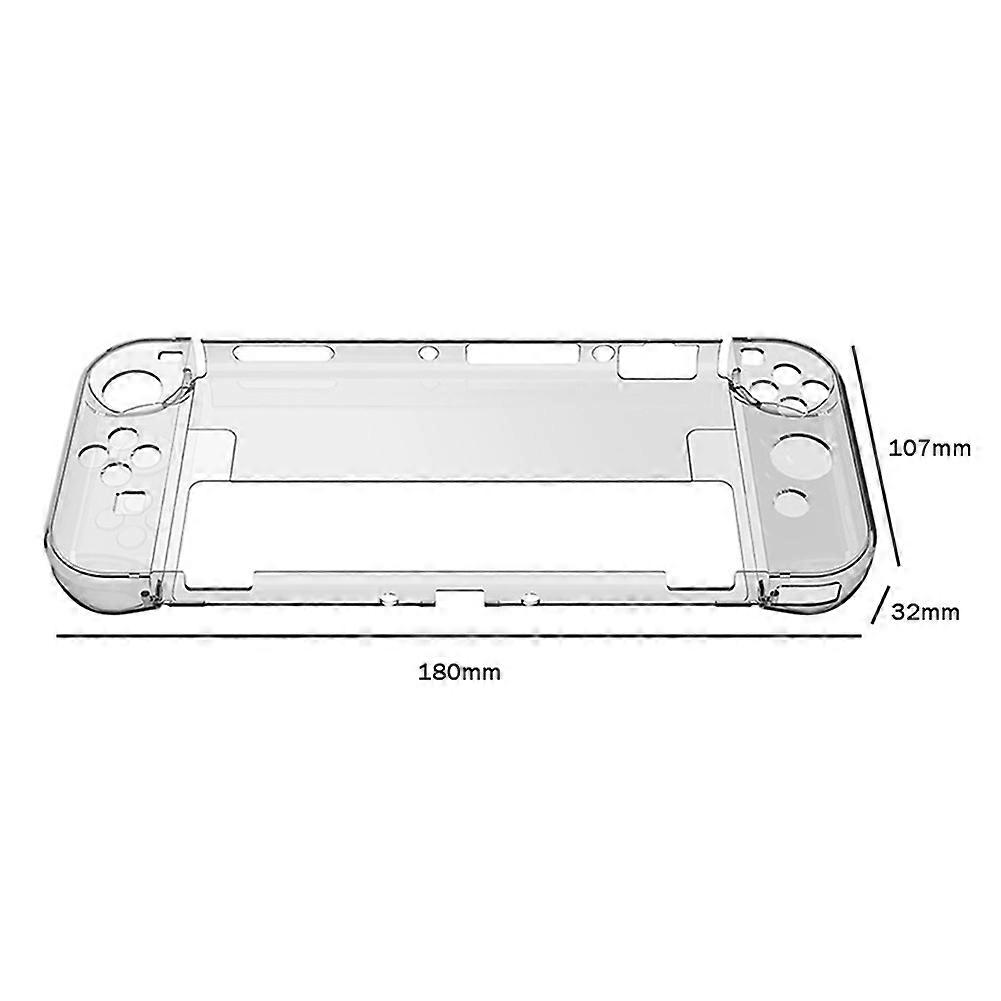 3 in 1 Transparent Protective Cover For Nintendo Switch OLED Crystal PC Game Console Shockproof Back Shell For Switch OLED Case