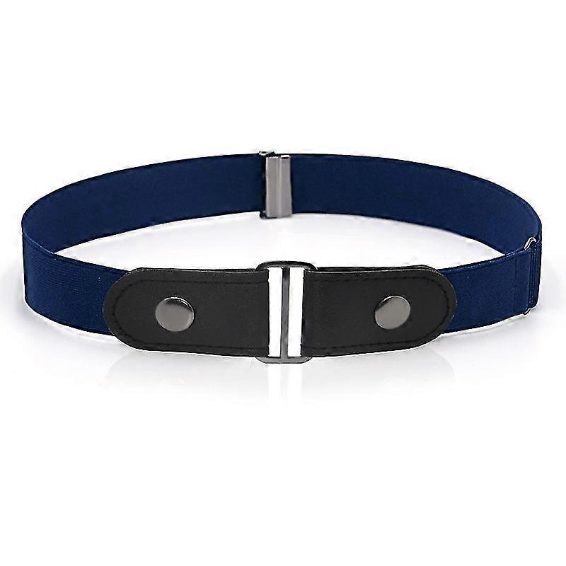 Nouveau Invisible Seamless Elastic Men's And Women's Belt Lazy Adjustable Length Elastic Waist Belt-dark Blue
