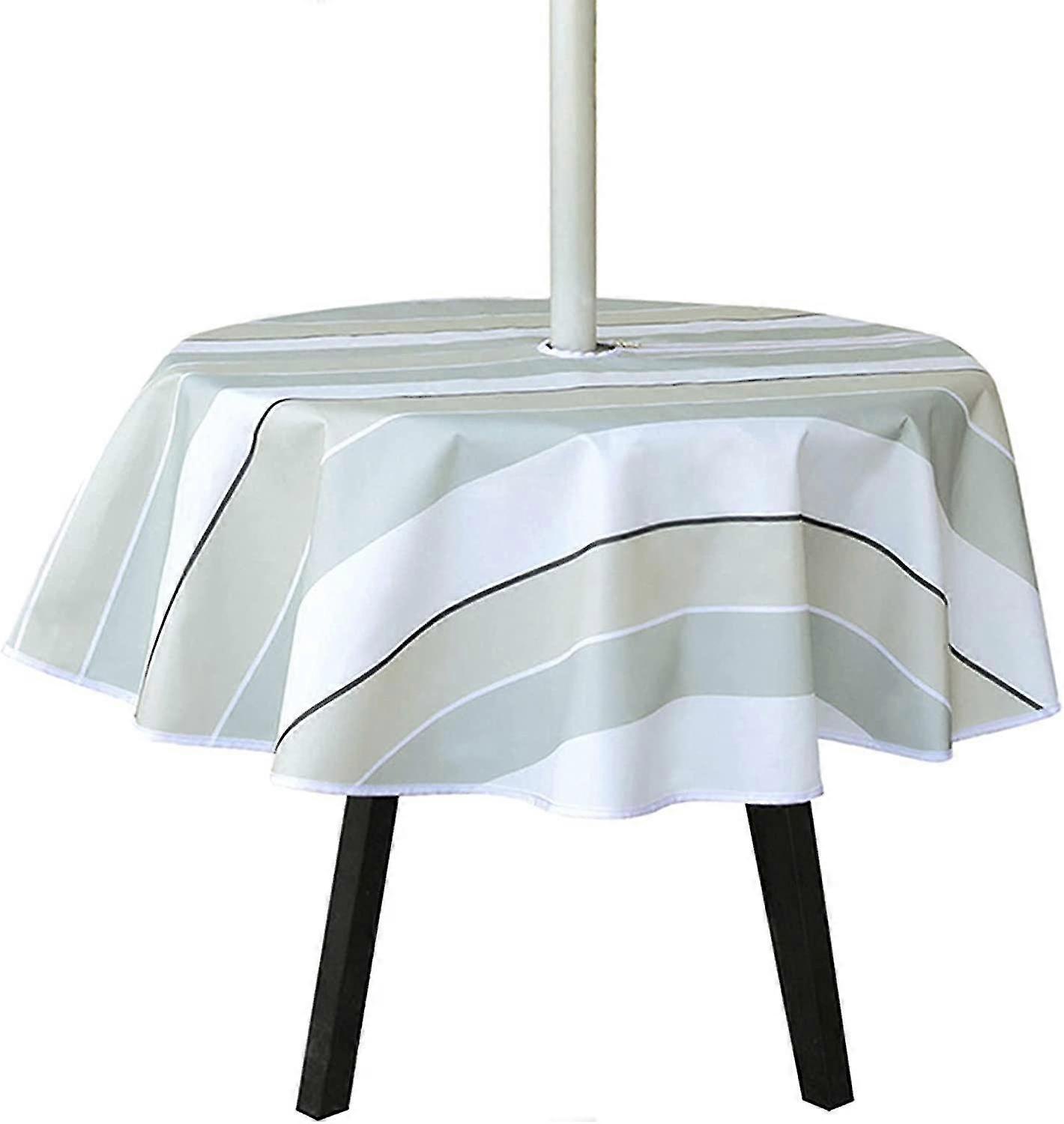 Outdoor Patio Tablecloth With Umbrella Hole &zipper Round/rectangular Tablecloth Waterproof
