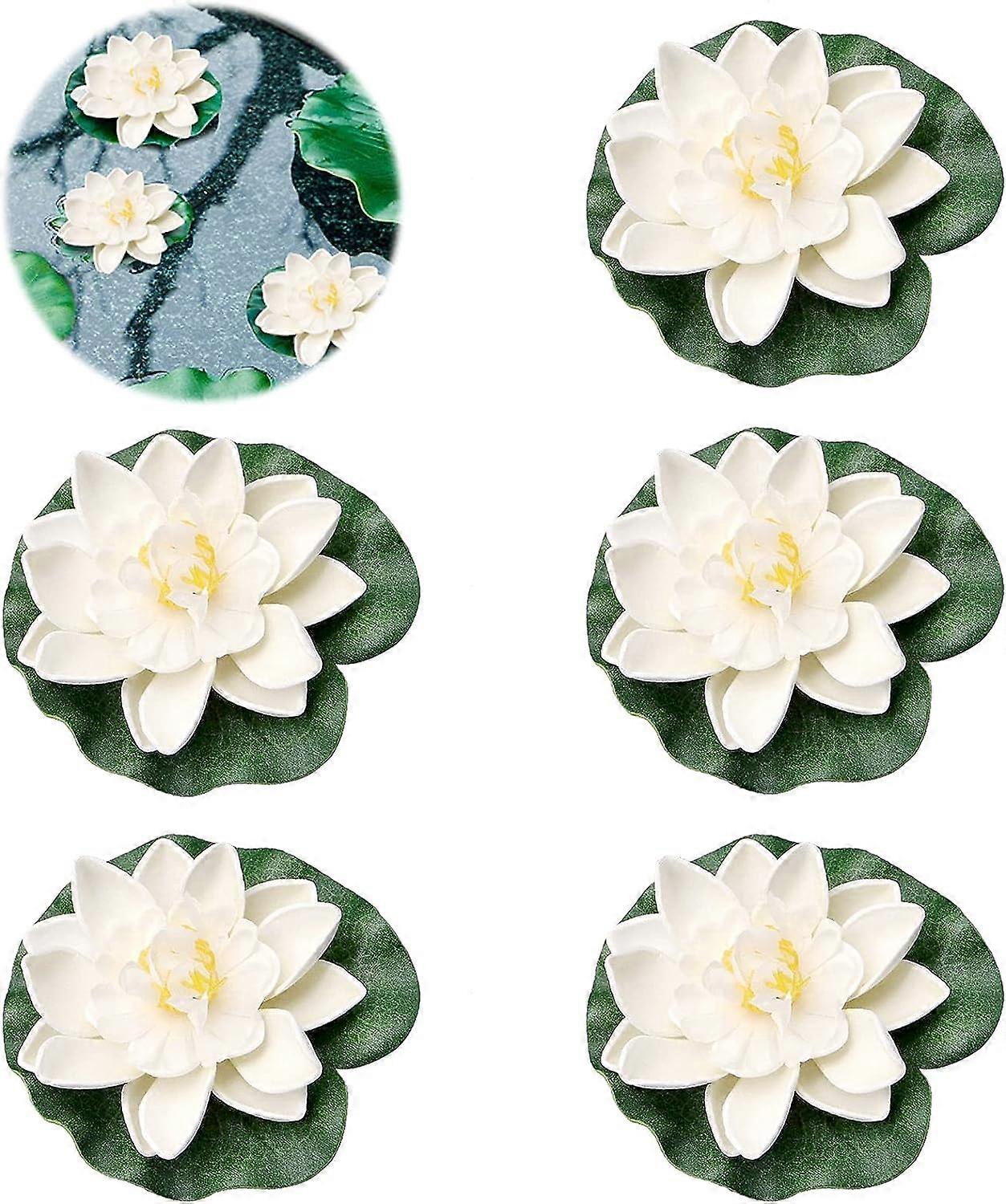 5PCS Floating Water Lilies,Artificial Water Lily,Foam Lotus Flower Floating Decorations,Artificial Water Lily for Fish Tank,Floating Foam Water Lilies