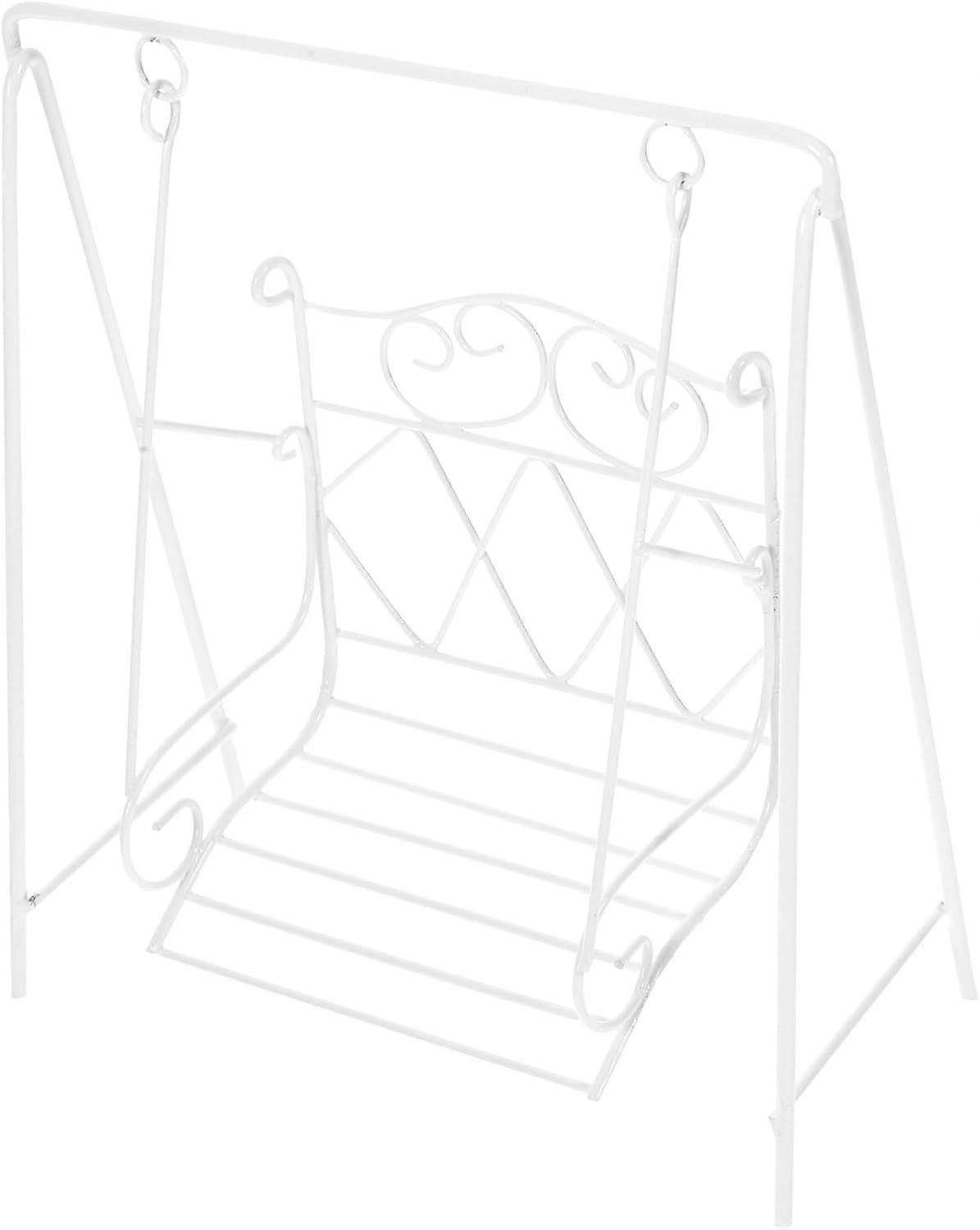 كرسي أرجوحة صغيرة الحديد أرجوحة حديقة مشهد أرجوحة للأطفال ألعاب صغيرة للأطفال ألعاب مصغرة الشرفة أرجوحة لعبة صغيرة سوينغ تمثال الحديد الطفل الأبيض النمذجة